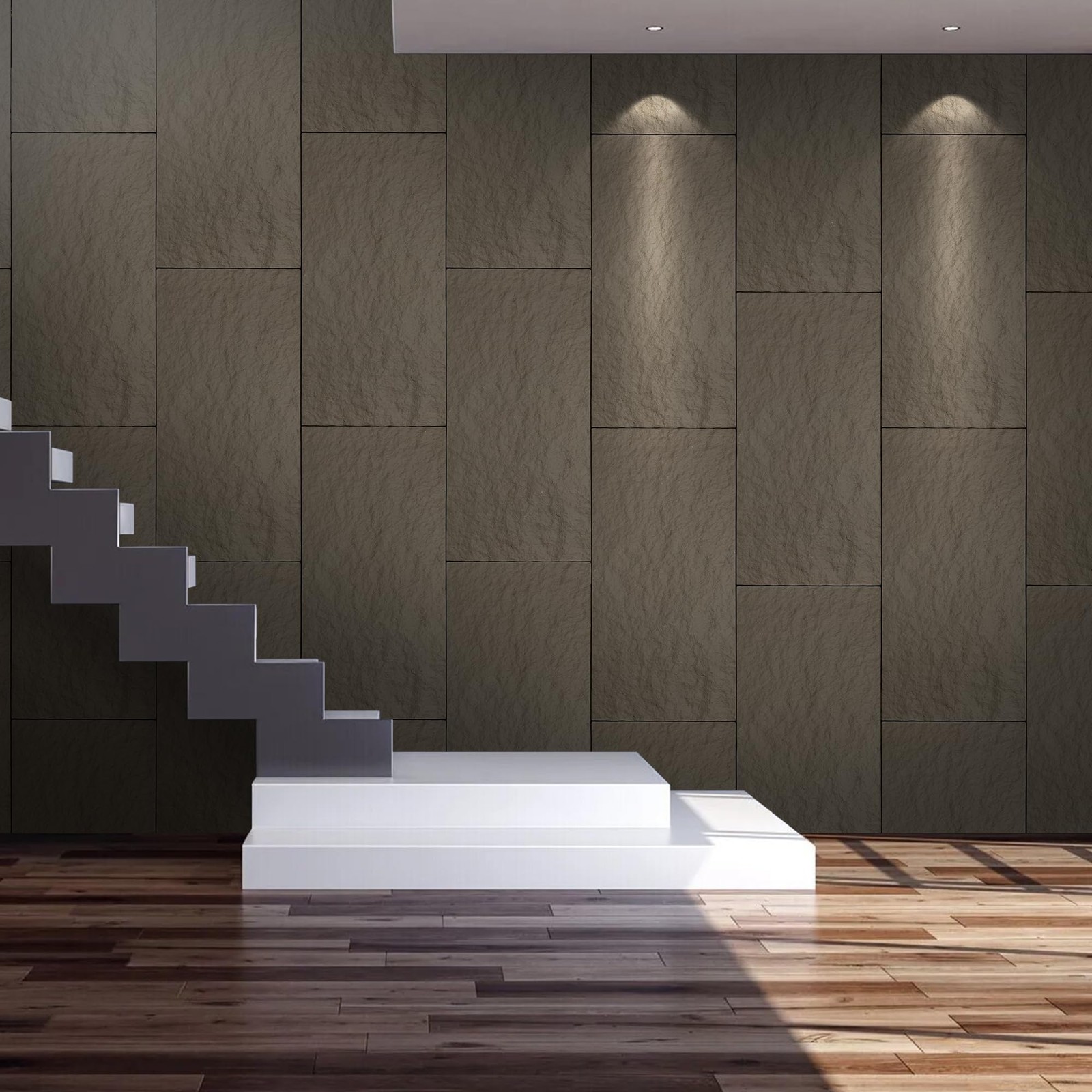 PU 3D Faux Stone Wall Panels, 4 PCS Wainscoting Panel for Interior Wall Decor…