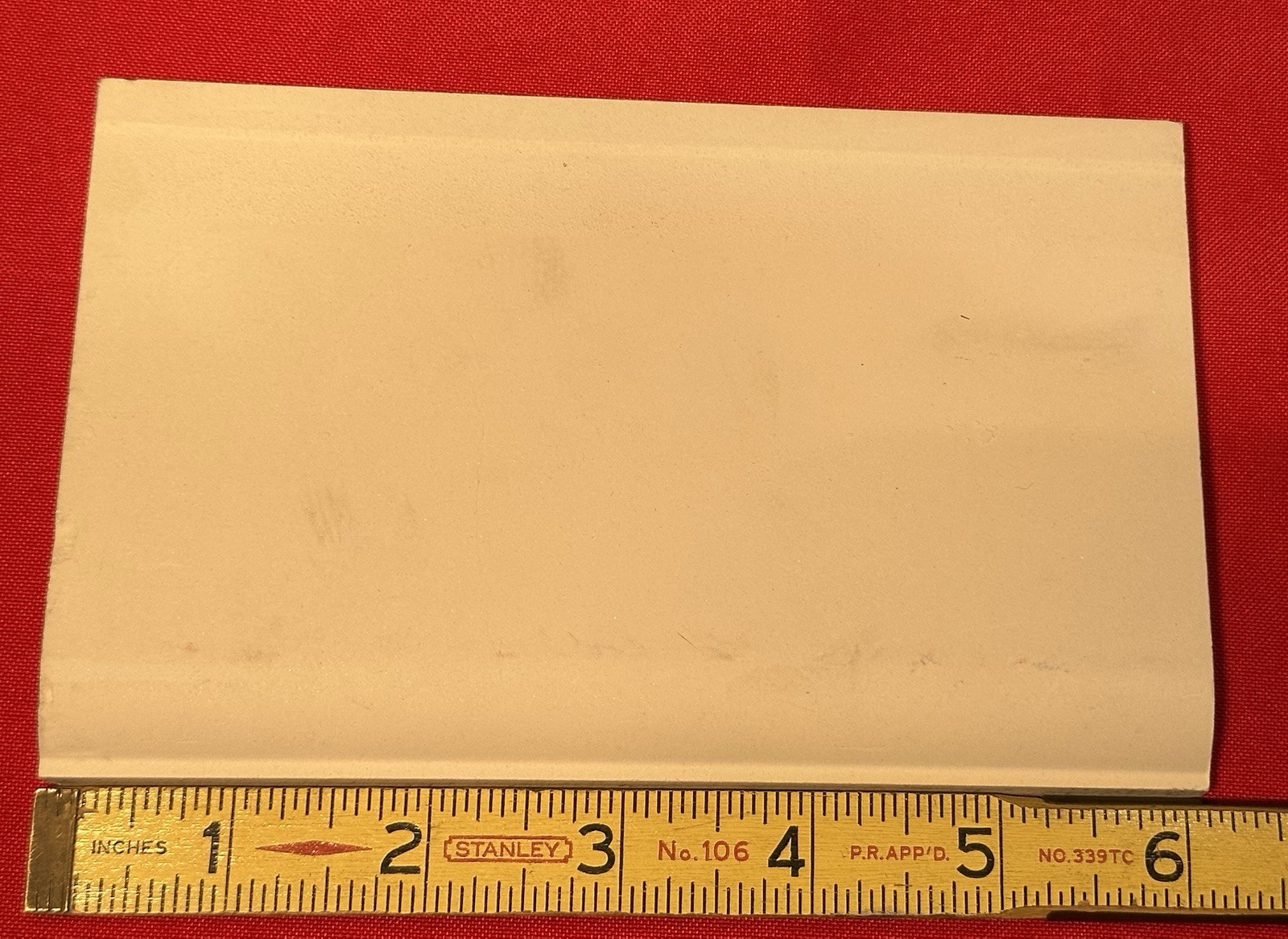 1 pc. Gloss Bone: 3-3/4″ X 6-1/8″ Ceramic Cove Base Tile, florida Co. Flat Top