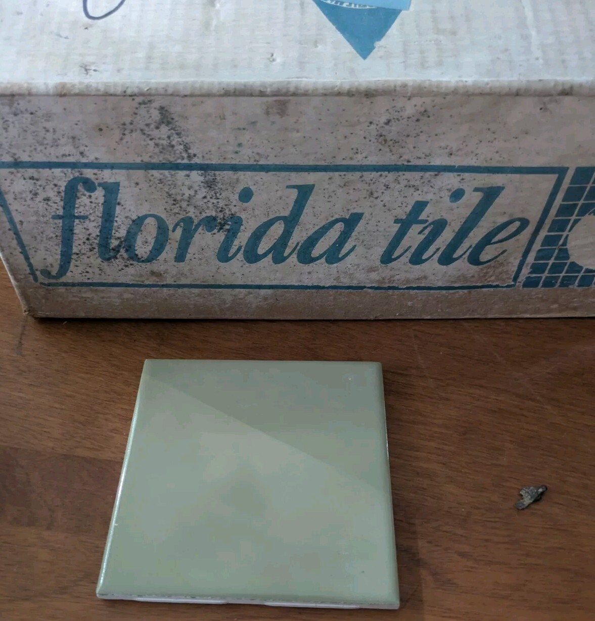 1 pc. Avocado 4-3/8″ New Textured Ceramic Florida Tile Old New Stock