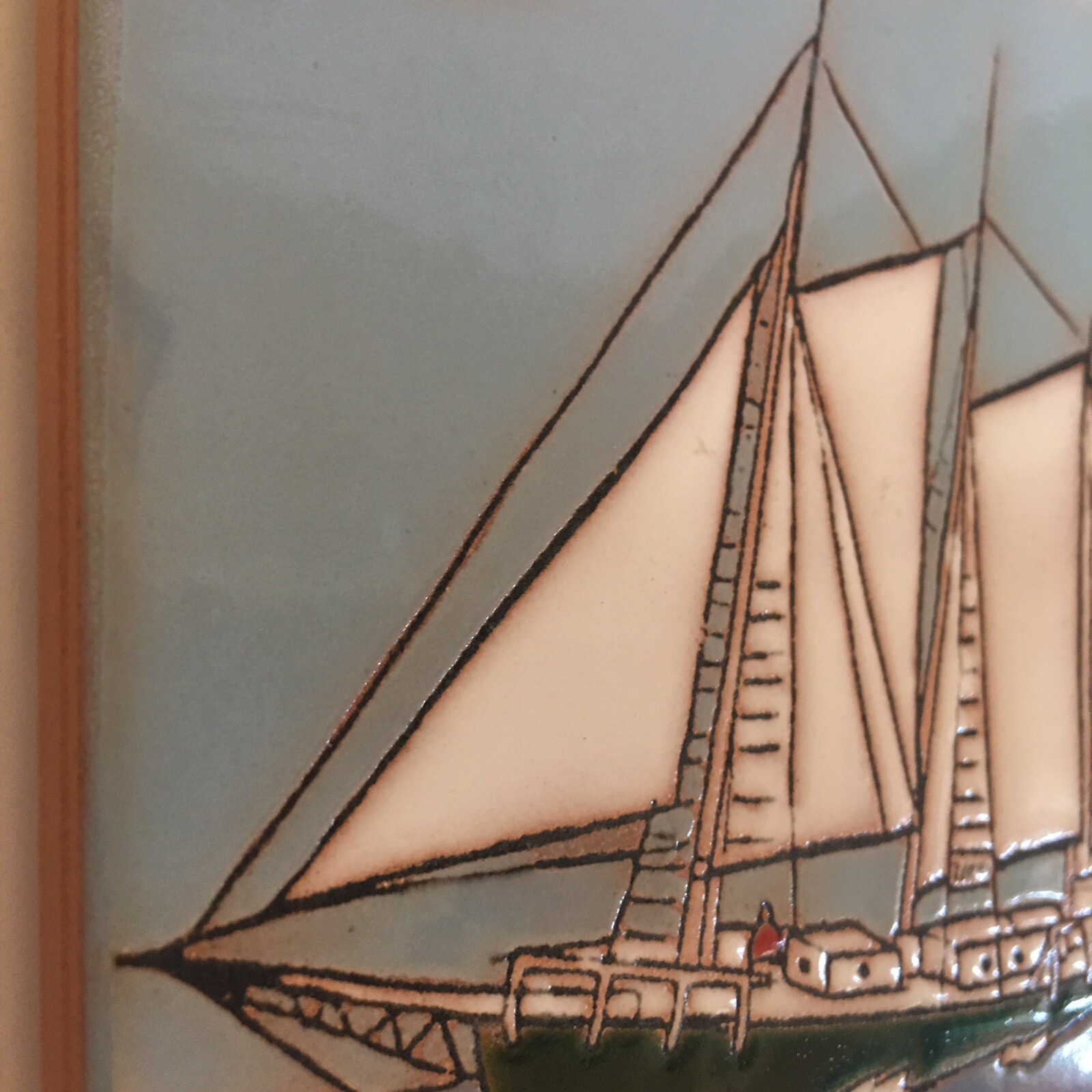 Maanum Custom Art Tile Sayner Wisconsin Sailboat Coaster Beach House Coastal