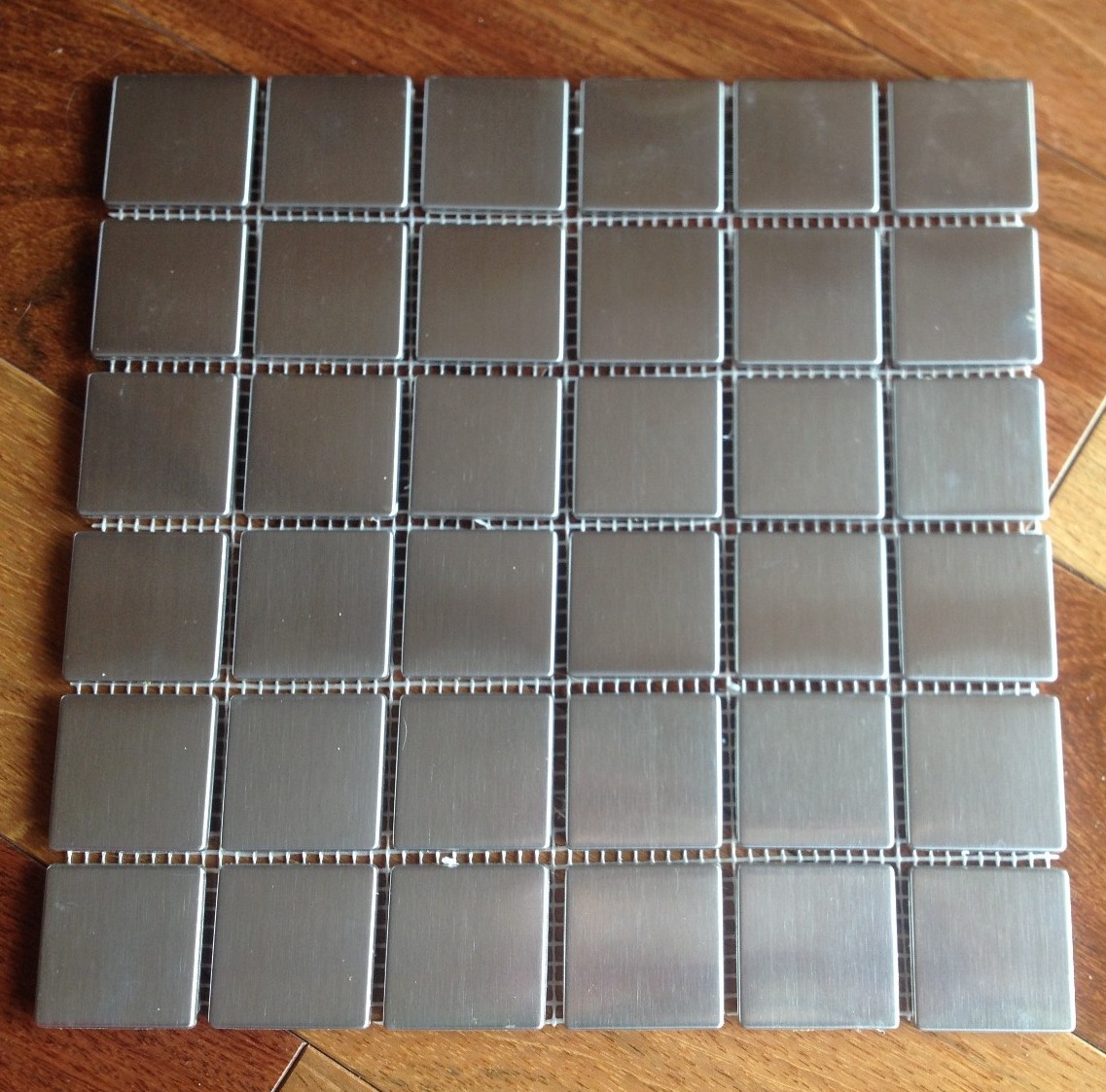 2″ x 2″ Stainless Steel Brushed Metal Tile – 1 sqft 12″x12″