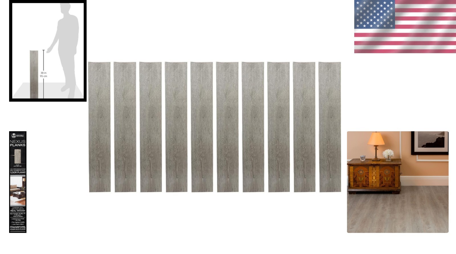 Easy DIY Light Grey Oak Vinyl Peel and Stick Planks – 10-Pack Flooring