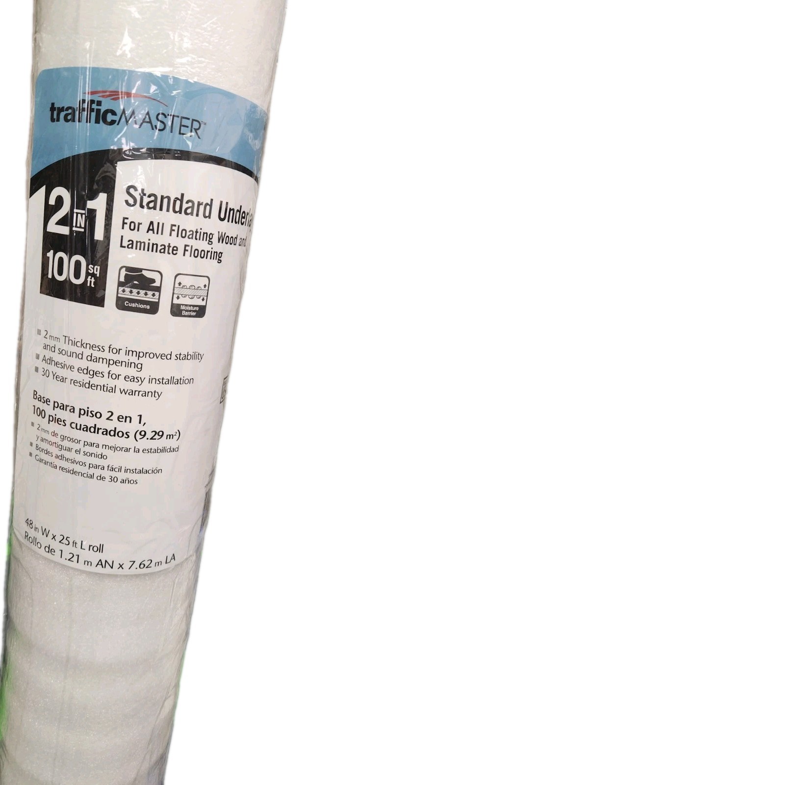 100sq.ft. Standard Underlayment 48″W X 25’L For Floating Wood & Laminate