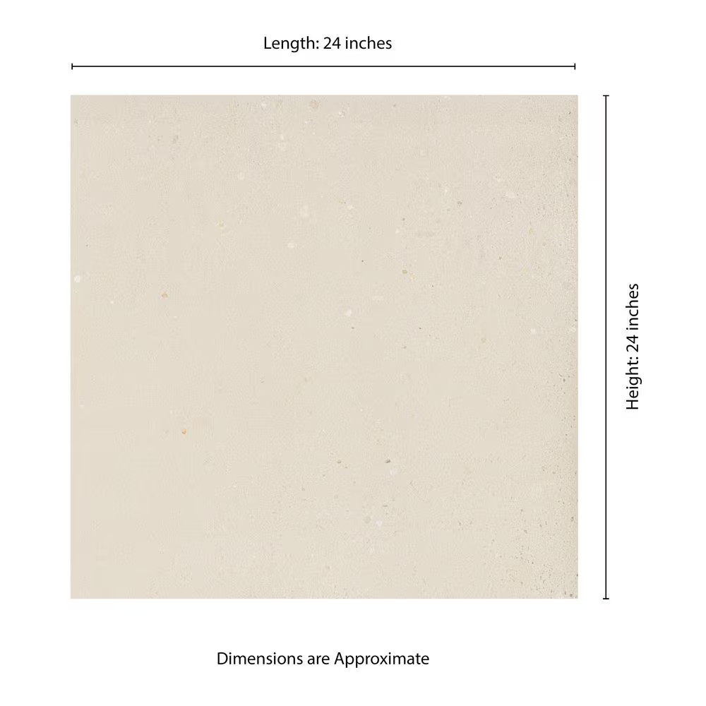 Gritzo Salt 24 In. X 24 In. X 0.79 In. White Stone Look Matte Porcelain Paver (8