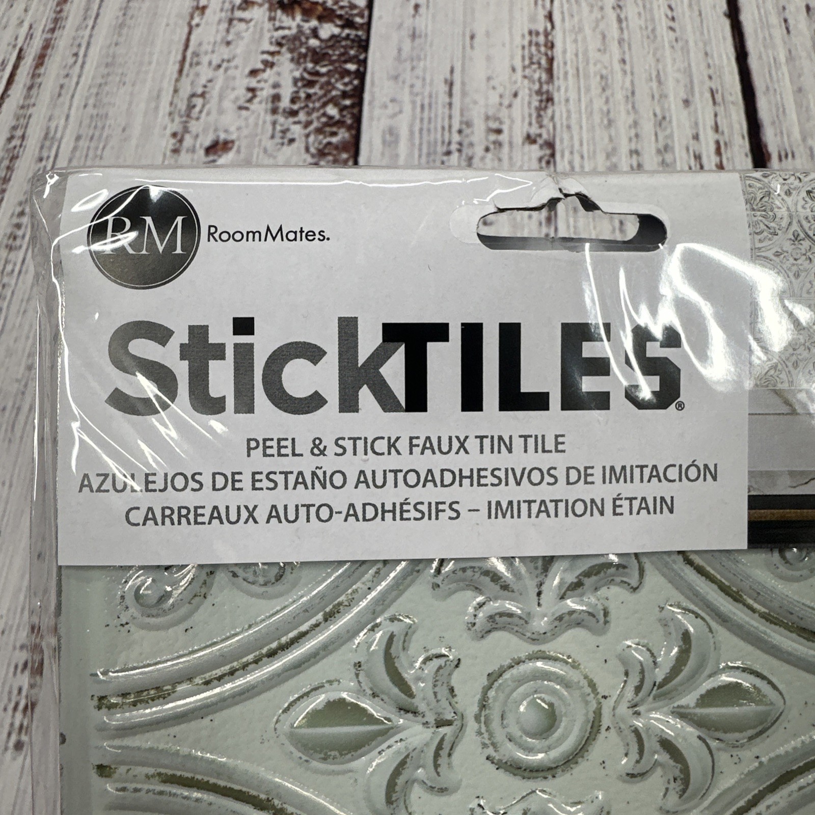 RM StickTiles Peel And Stick Faux Victorian Tin Tiles 4 per pack, 034878336411