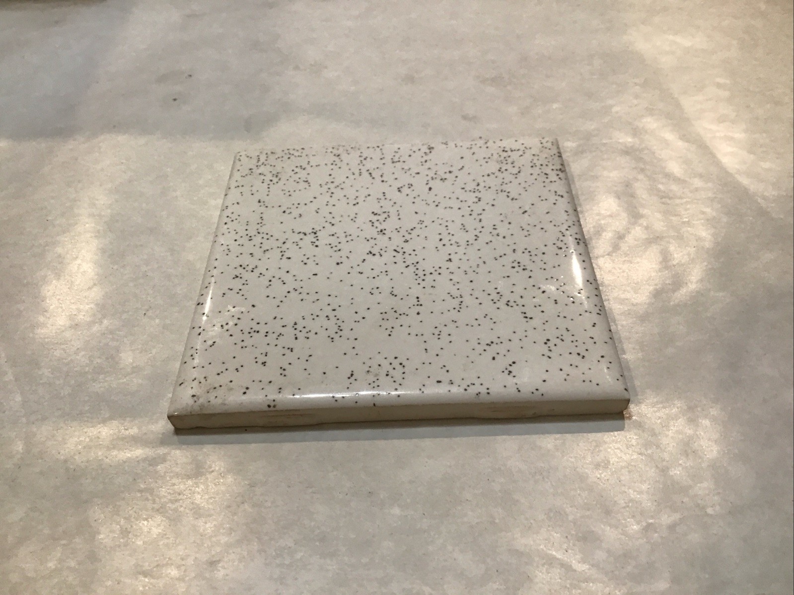 Mid State 4 3/8 White Tile With Black Speckles