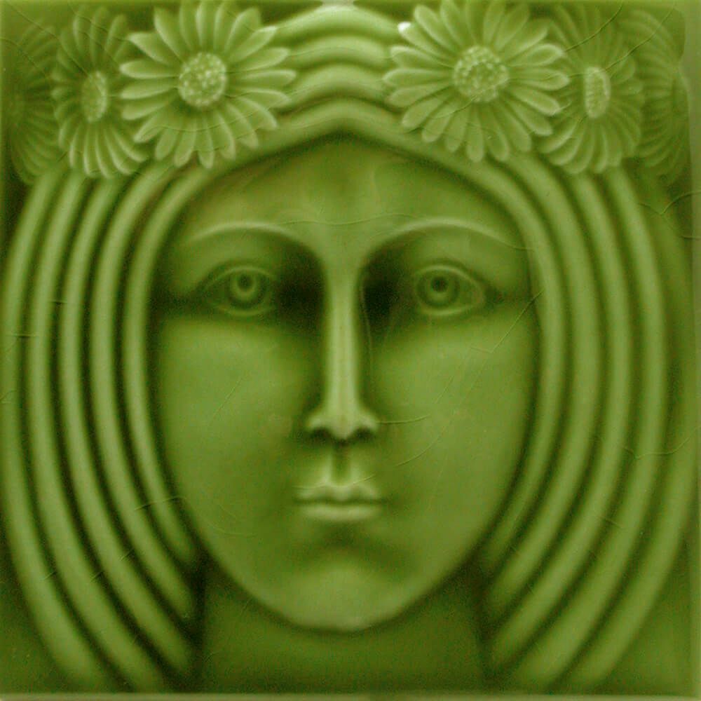 Art Nouveau Vintage Ceramic Tile Rare Reproduction Majolica Alfred Meakin UK