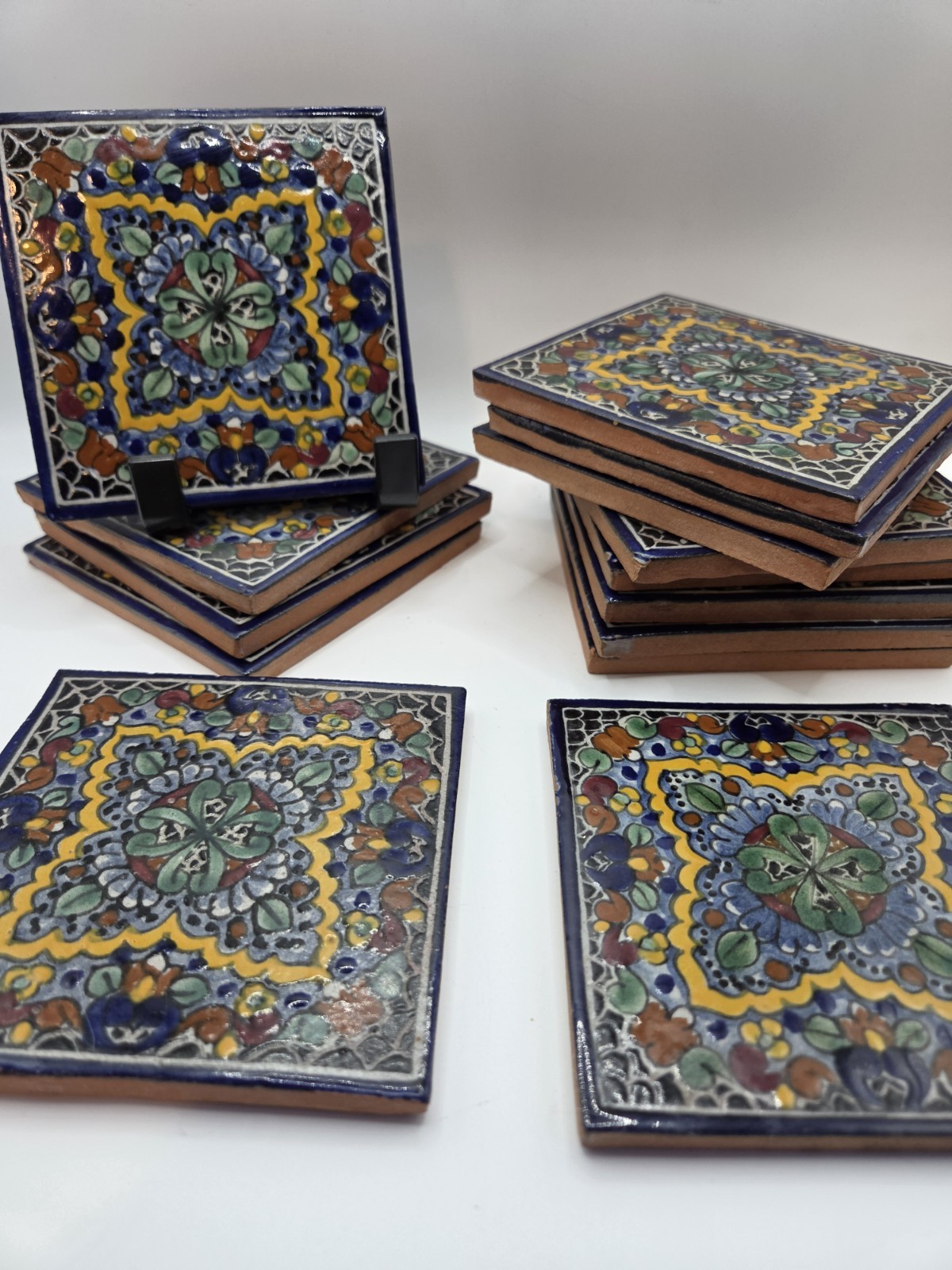 14 Mexican Tile Folk Art Handmade Talavera Backsplash Handpainted Mosaic