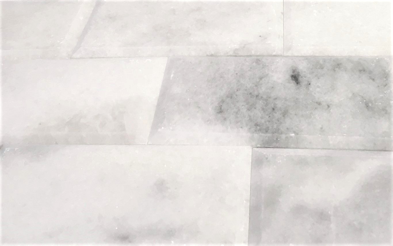 Carrara White 3×6 Polished Wide Beveled Subway Marble Tile Wall Backsplash Bath