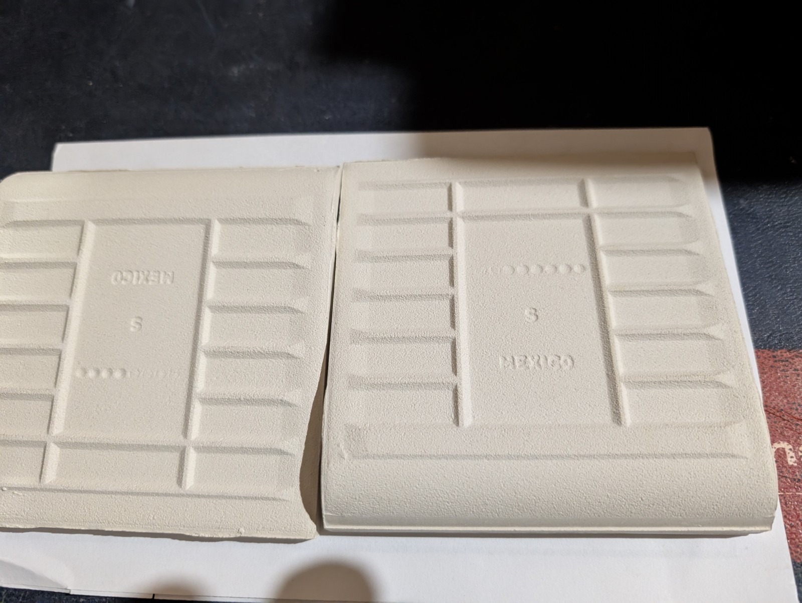 2 pcs NEW American Olean Gloss Almond #12 A3401 Ceramic Tile Cove base 4-1/4″