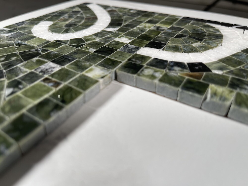 B0015P Marble Mosaic Border Accent Listello Tile Surf Green 4×12 Polished