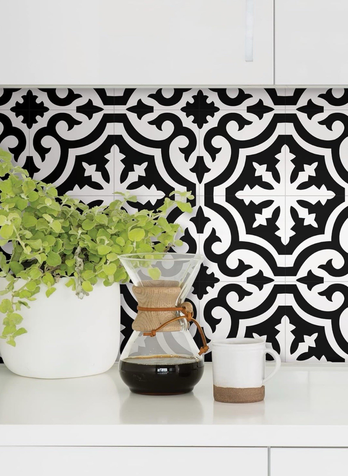 6 pack WallPops Wall Pops Santoro Peel & Stick Wall Tiles, Black 6 in X 6 in