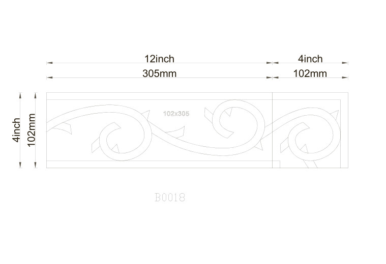 B0018T Marble Mosaic Border Listello Accent Tile Vine Emperador 4×12 Tumbled
