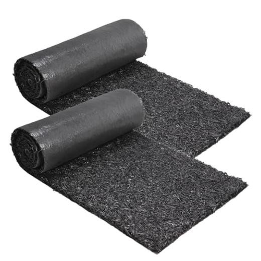 2 Pack Rubber Mulch Roll Mat for Landscaping Recycled Rubber Walkway Black