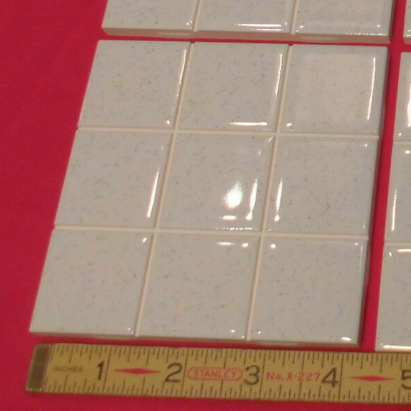 1 pc. Glossy Ceramic Tile: Salt & Pepper, American Olean 4-1/4″ Scored in 9ths