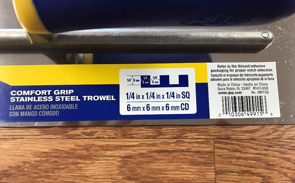 QEP 11″ Tile Flooring Trowel for Schluter DITRA-XL 1/4″ x 1/4″ x 1/4″