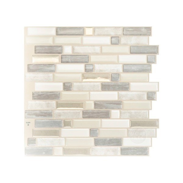 Crescendo Ciotta 4pk Peel and Stick 3D Backsplash: Washable Vinyl Tile Paper