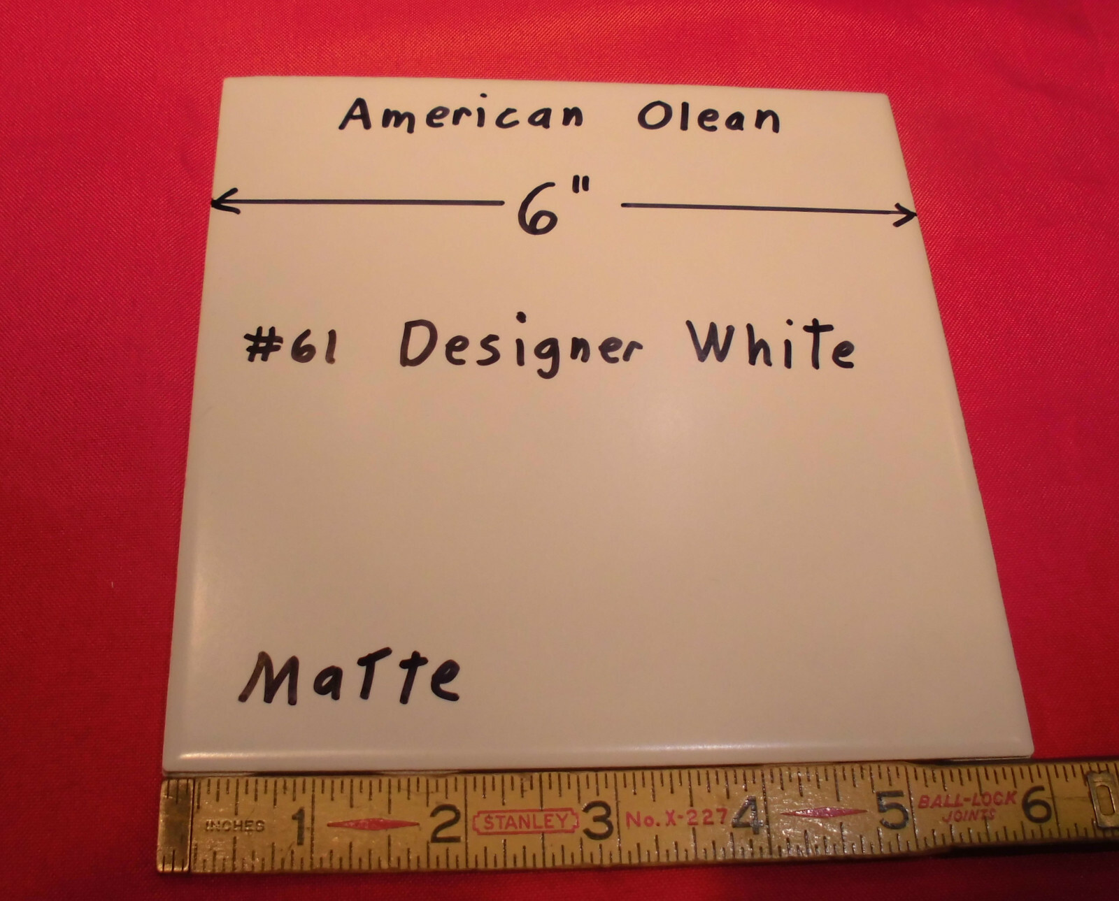 *Designer White* Matte Ceramic Floor & Wall Tile, by American Olean; New Mint