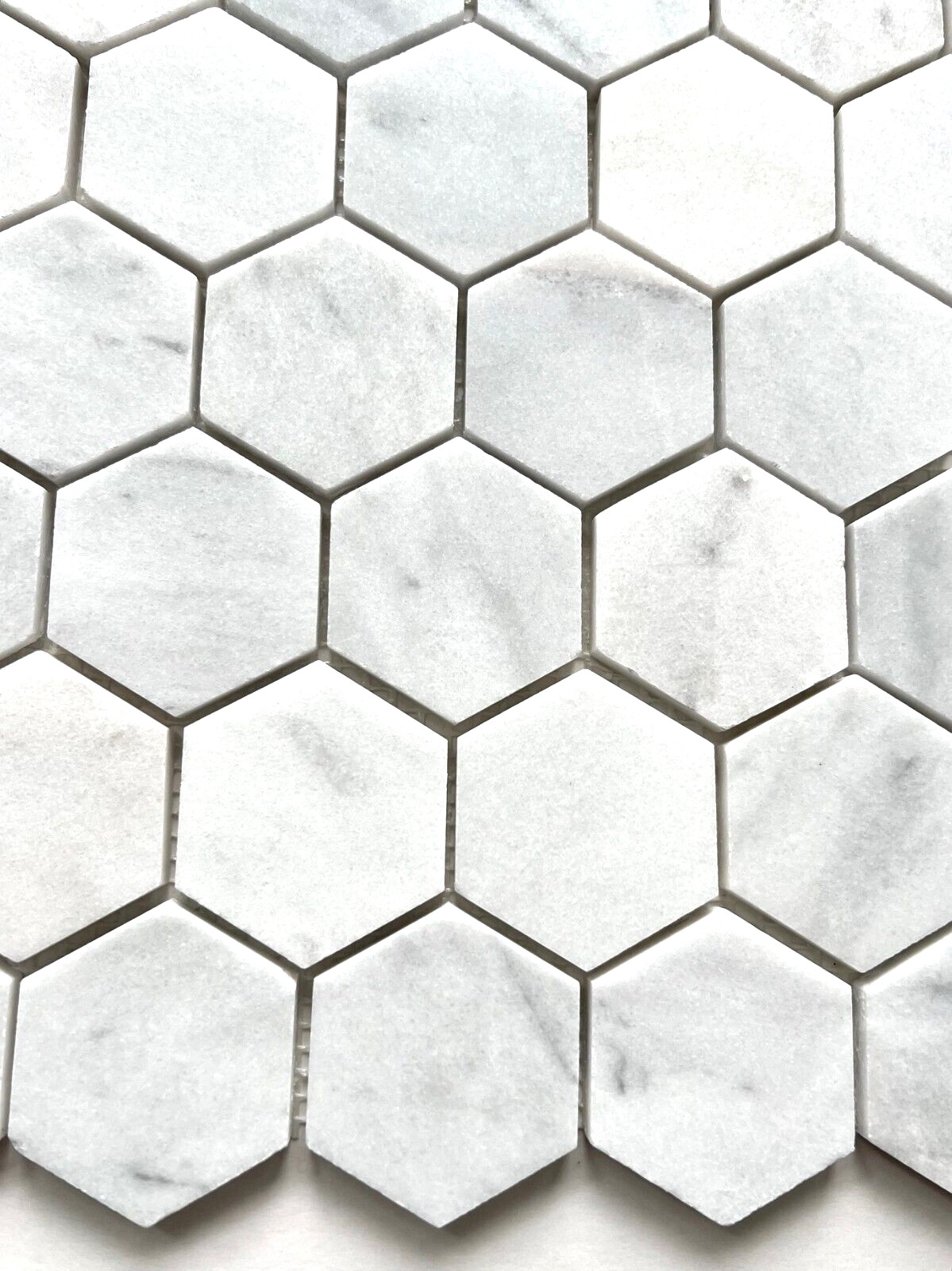 Carrara White 2″ Hexagon Honed Marble Mosaic Wall Floor Tile Backsplash Bath