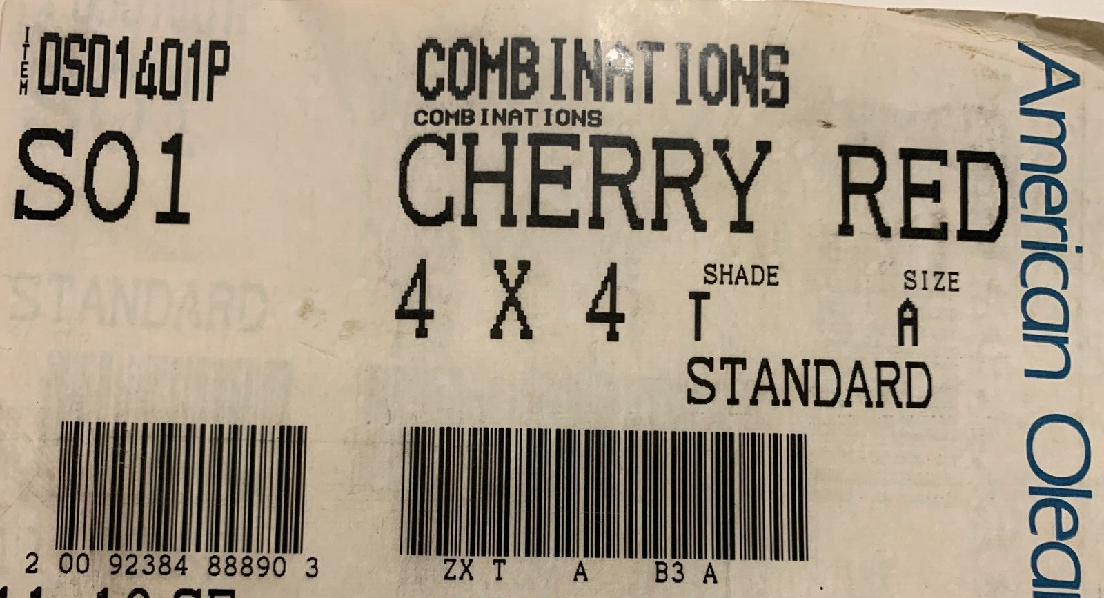 NEW AMERICAN OLEAN 4″ x 4″ CHERRY RED S01 GLOSS * 30 * TILES
