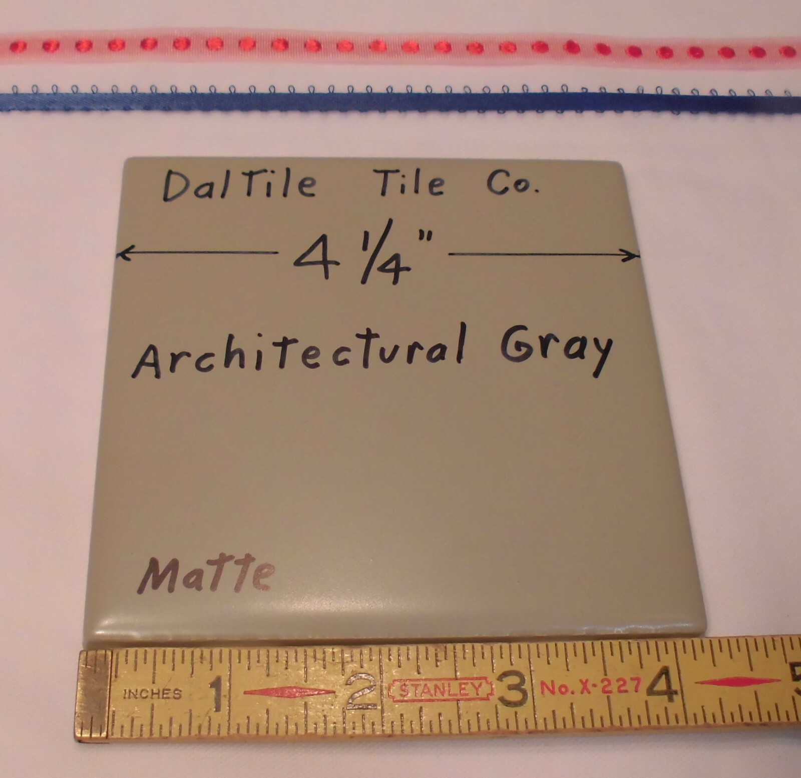 1 pc. *Architectural Gray* 4-1/4″ Matte Ceramic Tiles by Daltile Co. New Stock