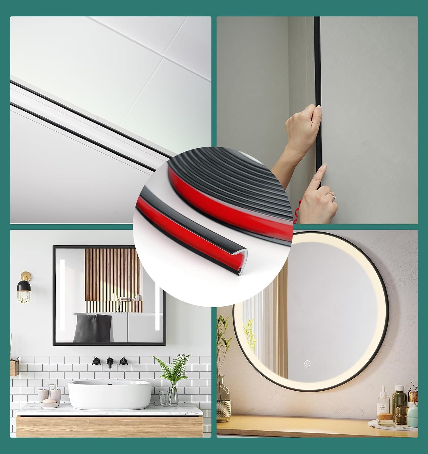 20FT Peel and Stick Vinyl L Shape Corner Molding Trim, Corner Trim Vinyl Molding