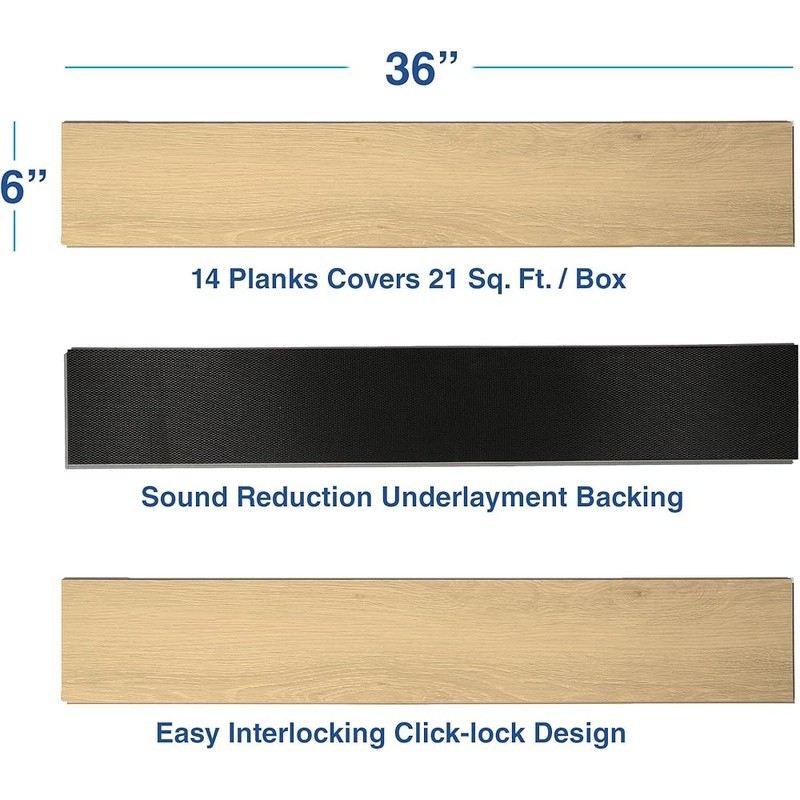 Luxury Vinyl Planks Waterproof Interlocking Realistic Wood Look Easy Install New