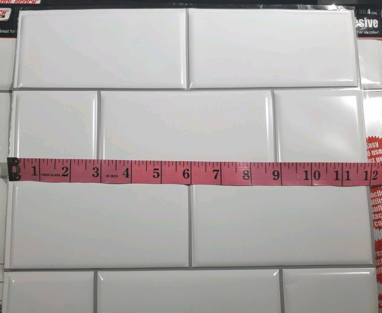 Lot of 8 Self Adhesive Wall 3D White Tiles 12″ X 12″