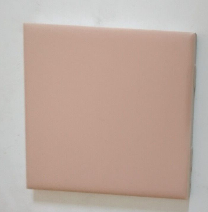 1 Wall Tile Mosaic USA 4-3/8″ Square Satin Creamy Peach Pink Ceramic 1950s Retro