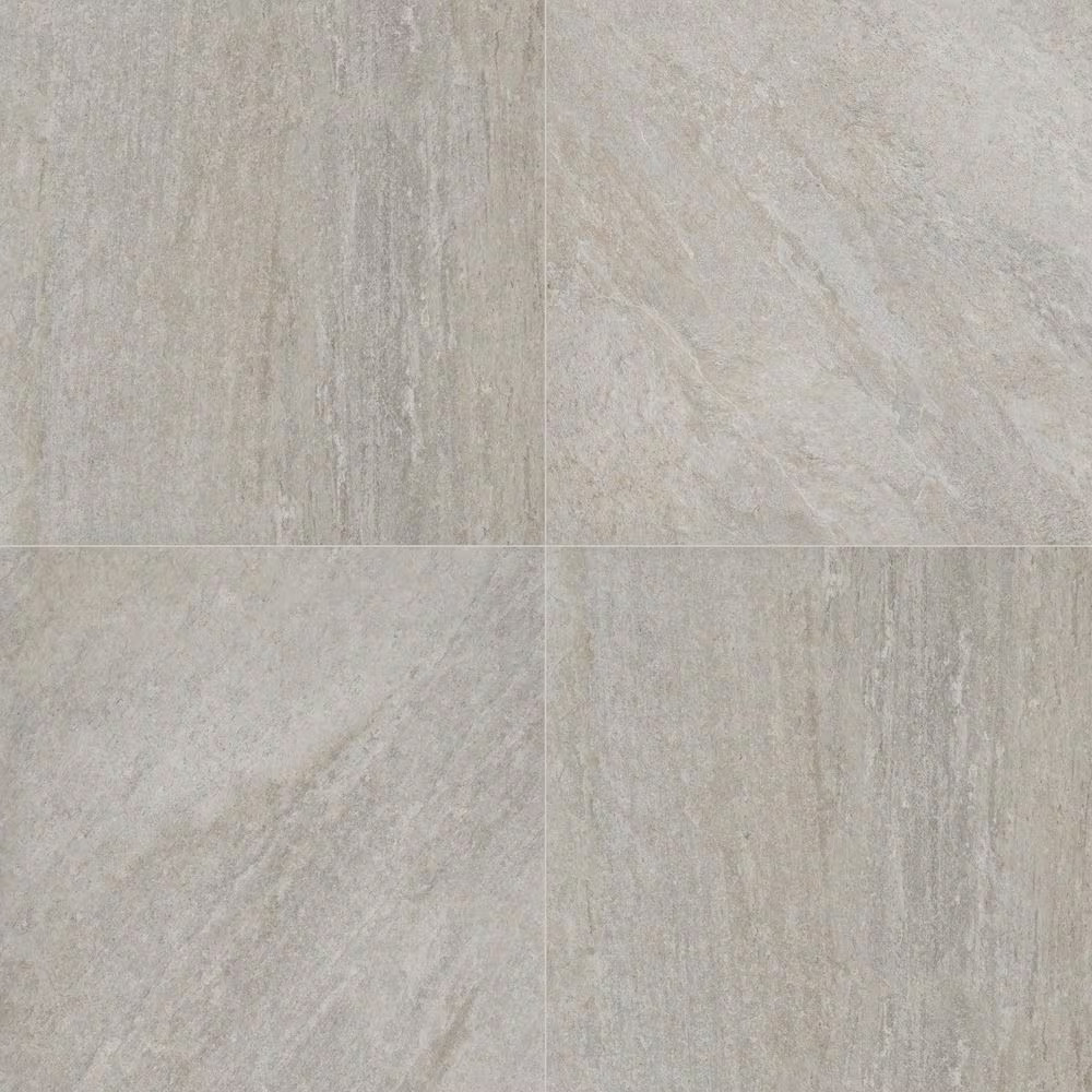 Quartz Silver 24 In. X 24 In. X 0.79 In. White Stone Look Matte Porcelain Paver