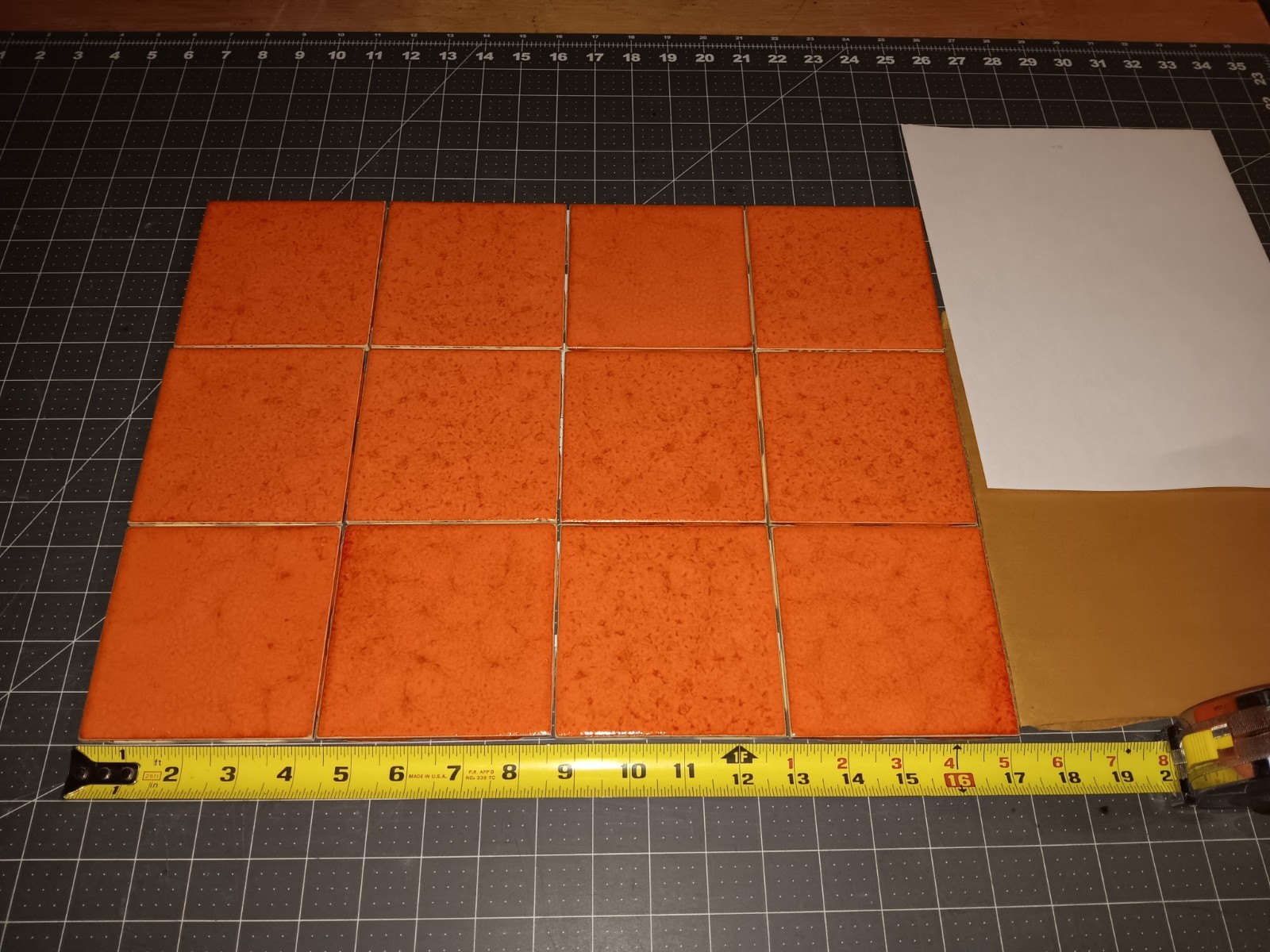 Lot of 12 pcs. IMPERIAL ORANGE VTG Ceramic Tile MCM FORUM 1960’s NEW OLD STOCK