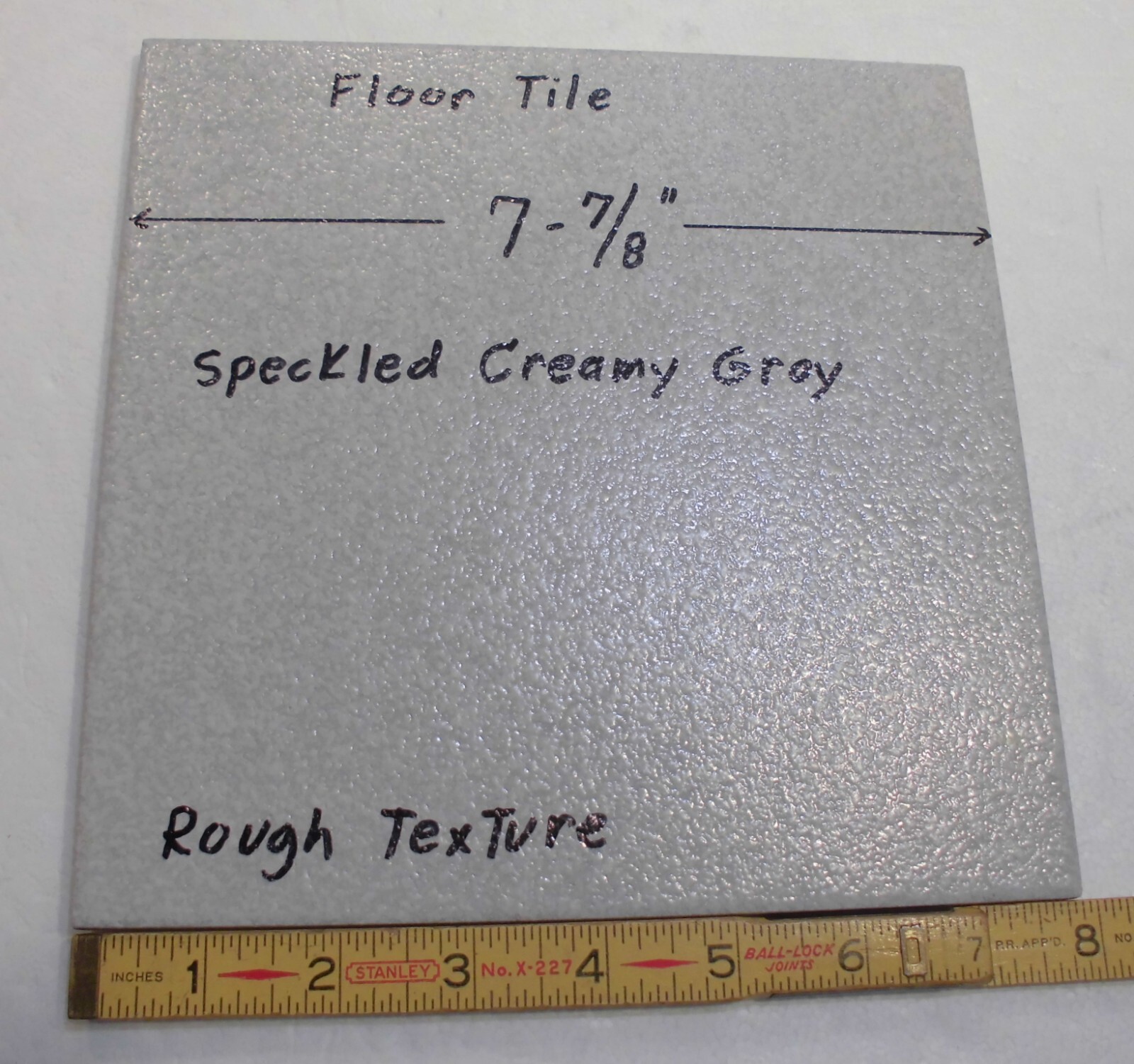 1 pc. Speckled Light Gray: 8″ Ceramic Floor Tile, American Olean, hint of blue