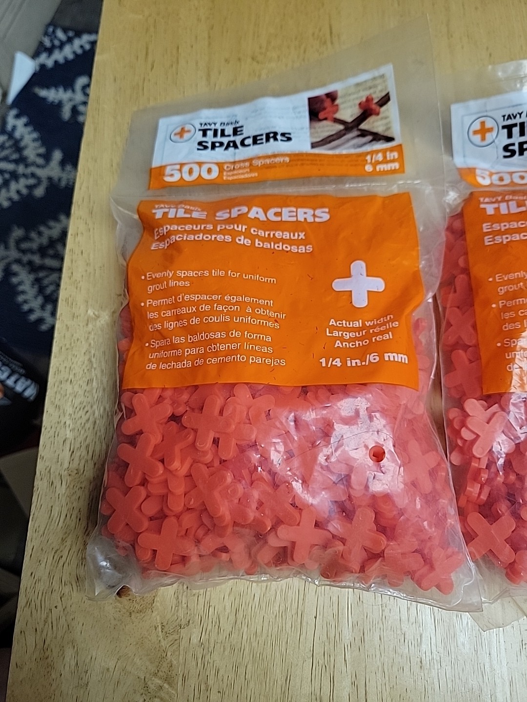 2 Pack NEW Tavy Basix Tile Spacers 1/4″ 6mm 500 Cross Pcs Plastic Tiling Install