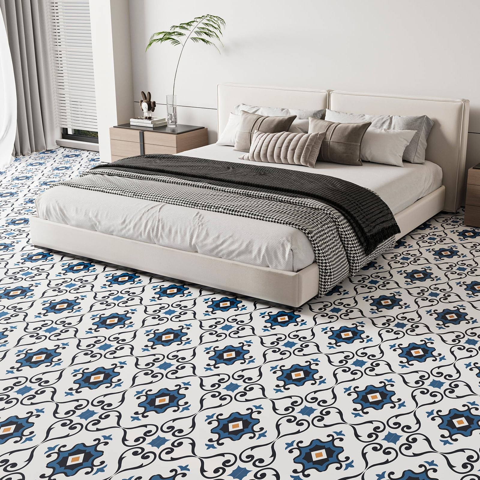 30-Pack Peel and Stick Floor Tiles, 12 x 12in Vinyl Flooring Tiles, Self-Adhe…
