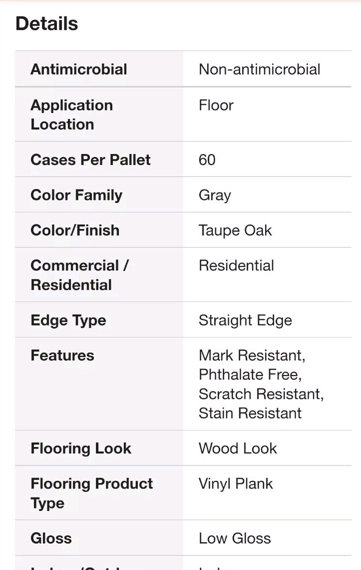 (24)TrafficMaster Plank Flooring 6″ x 36″ Peel + Stick Water Resistant Taupe Oak