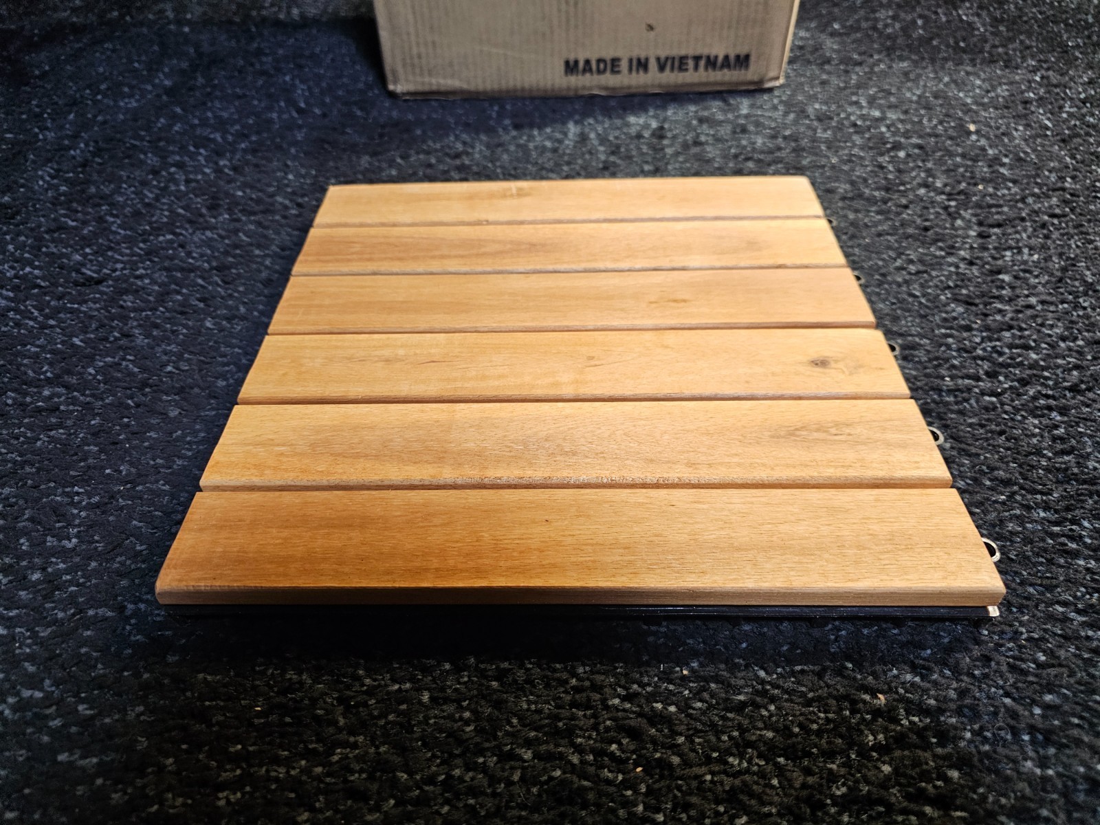 (QTY 10) Acacia WDT788P10 Hardwood Deck Tile, Interlocking Patio Tile 12″ x 12″