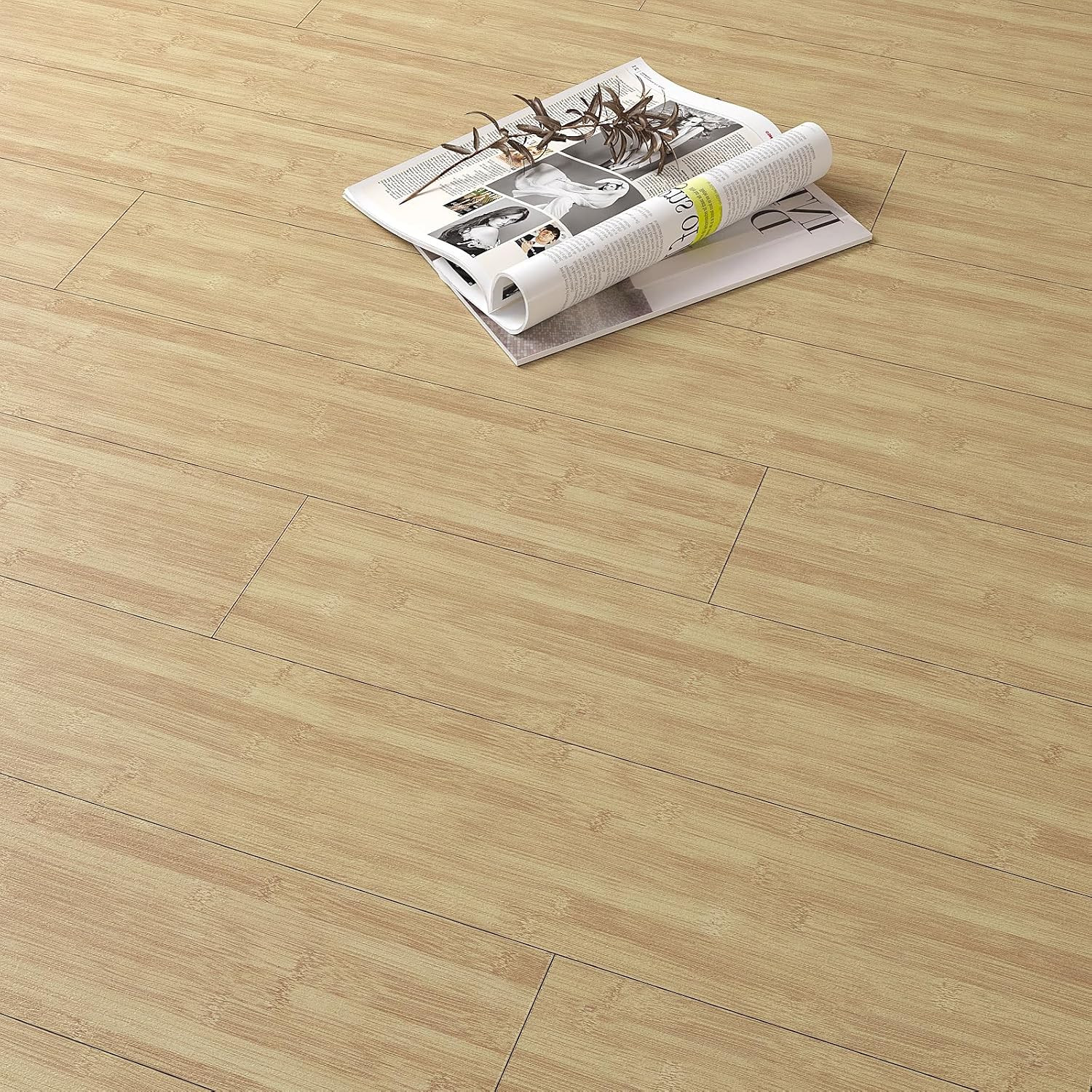 Natural Bamboo Peel and Stick Flooring Waterproof Vinyl Plank Flooring 16-Pack 2