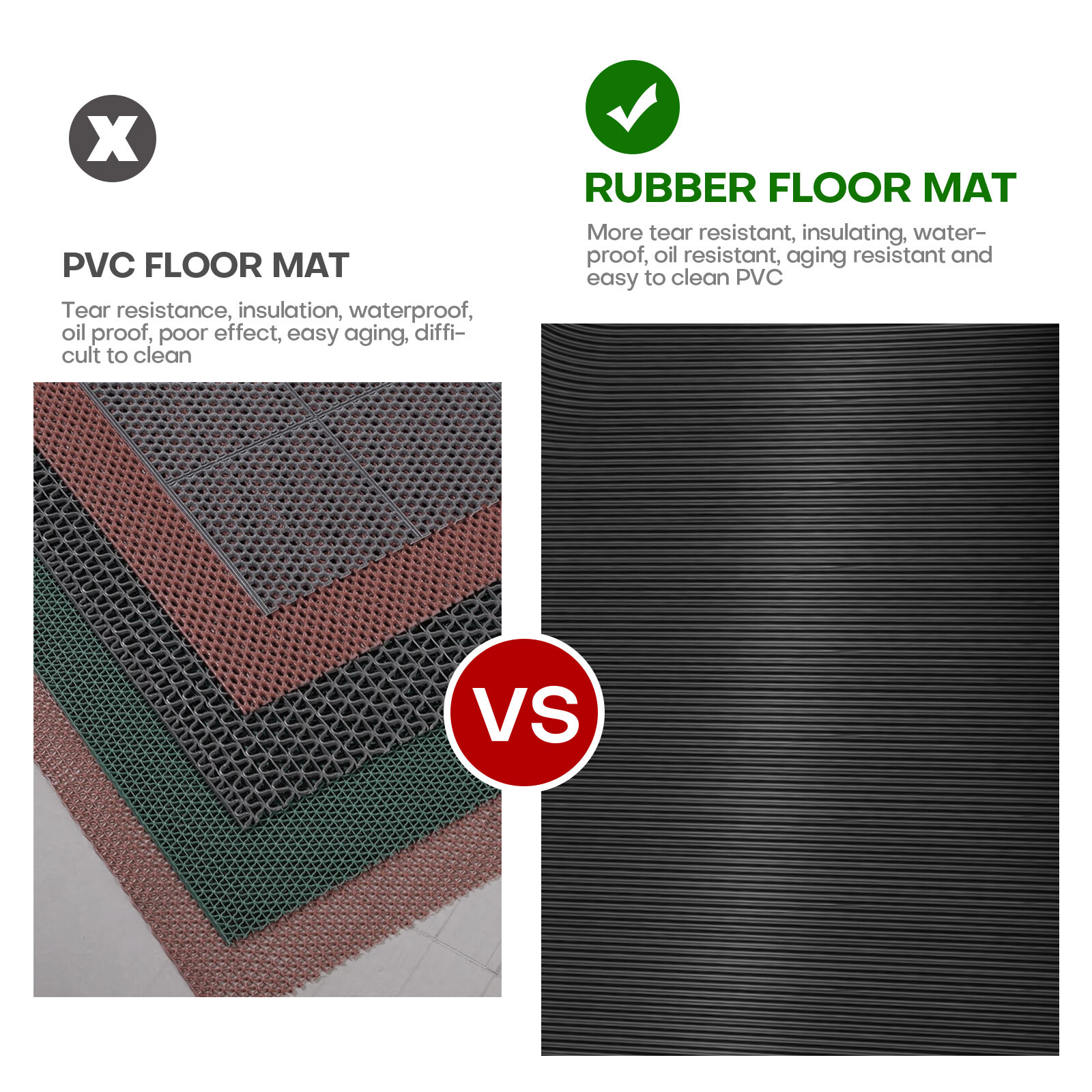 3mm Thick Garage Floor Mat Roll Heavy Duty Non-Slip Rubber Warehouse Trailer Mat