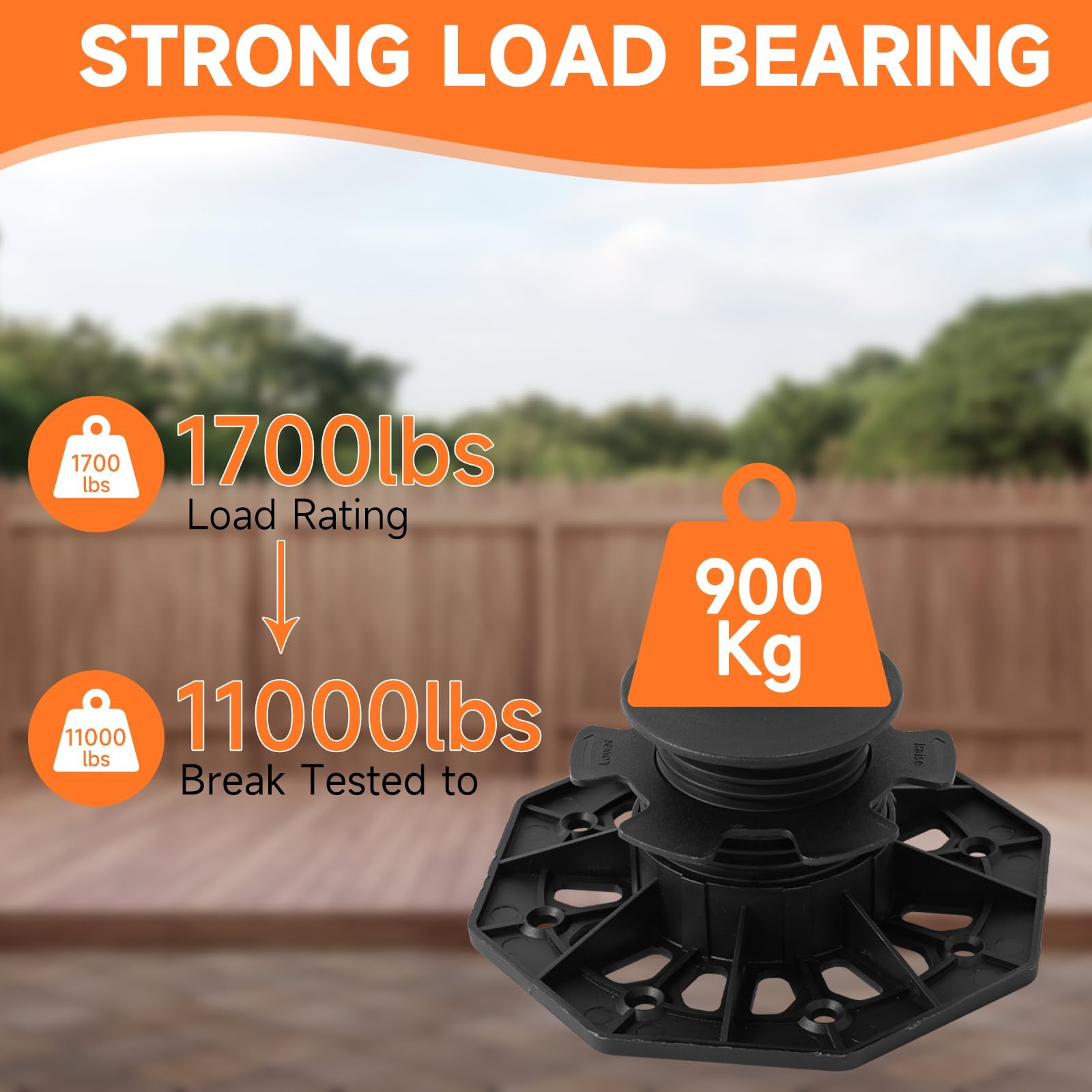 24PACK Adjustable Deck Support Pedestal, 1-3/16” to 2-3/4” Height, Deck Fou…