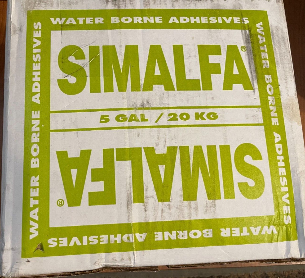 5 GALLON SIMALFA WATER BOURNE ADHESIVES NATURAL 321