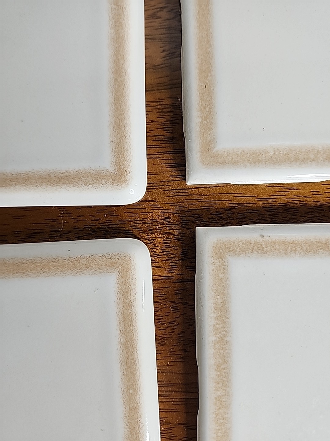 Vtg 4.25 x 4.25 Semi-Gloss Ceramic Wall Tile Made in USA Lot Of 6 Tiles Read Des