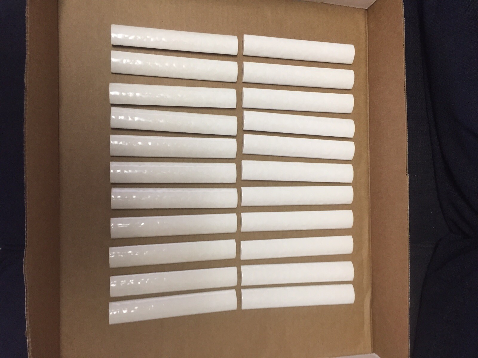 Dal Tile #400 Mayan White Quarter Round 22 Pieces Discontinued Semi Gloss