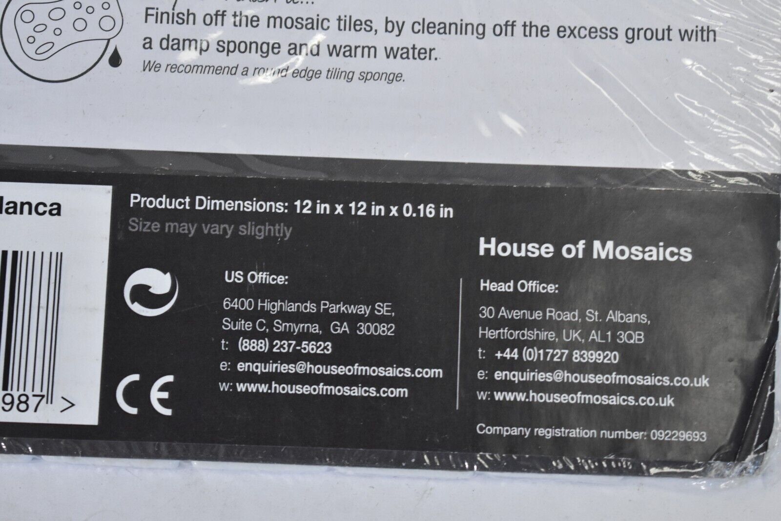Lot of 2 House Of Mosaics Casablanca Blue Mosaic Wall Tile Sheet 11.81″ x 11.81″