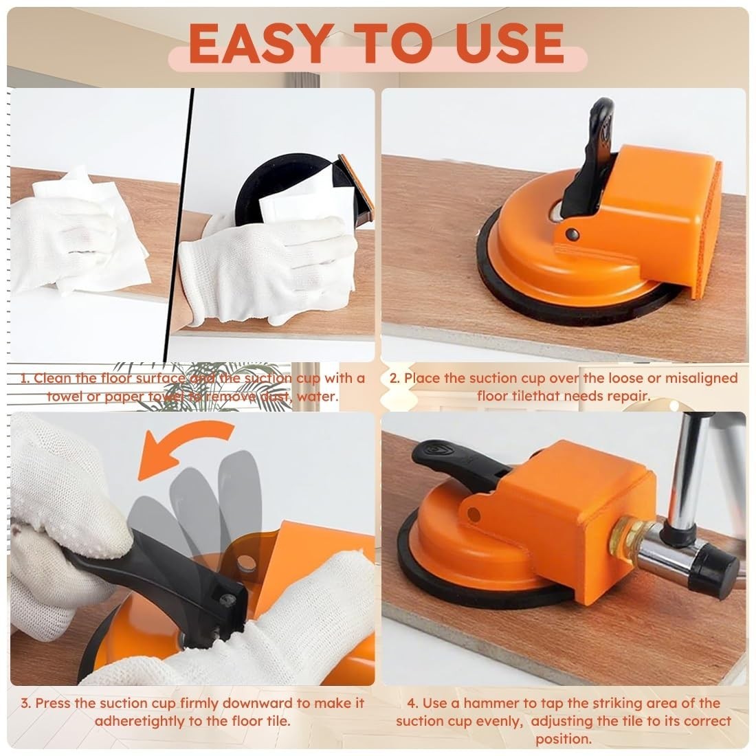 Floor Gap Fixer Tool, Laminate Flooring Leveling Suction Cup Repair Kit for F…