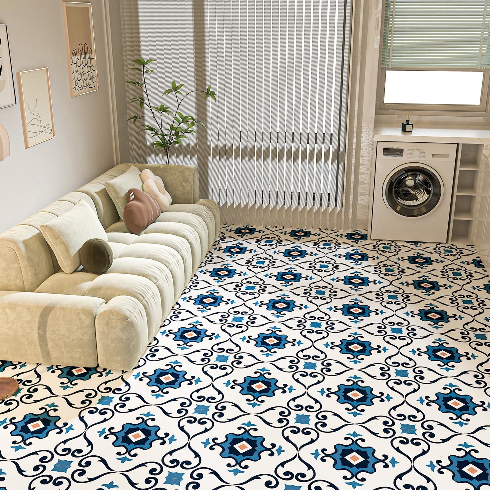 30-Pack Peel and Stick Floor Tiles, 12 x 12in Vinyl Flooring Tiles, Self-Adhe…