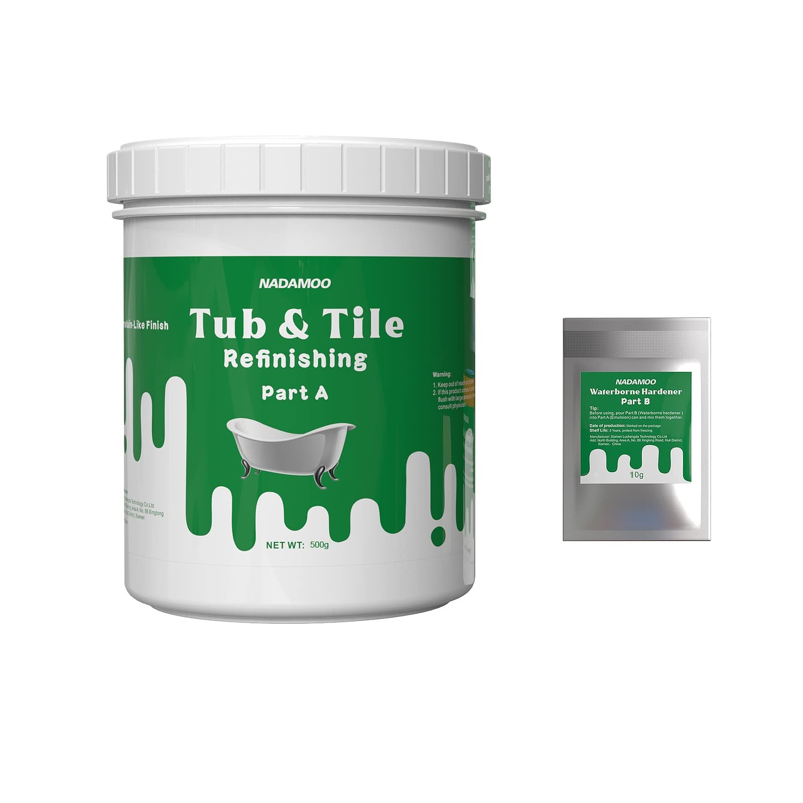 Tub and Tile Refinishing Kit White, Without Tools, 500g/17 oz Emulsion and 10…