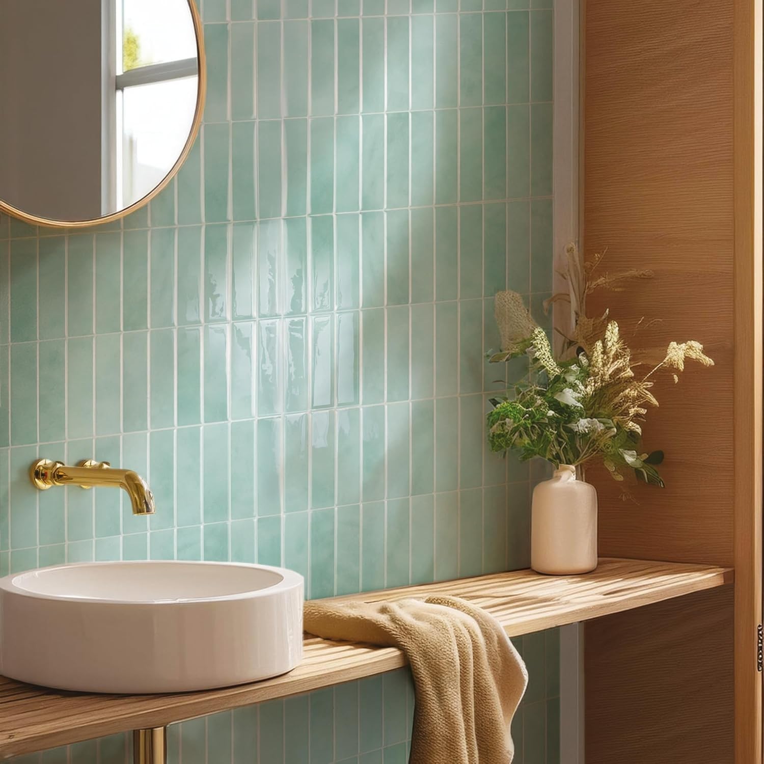 Transform Your Space: 5 Sheets of 11.43″x9″ Glossy Moroccan Peel and Stick Tiles