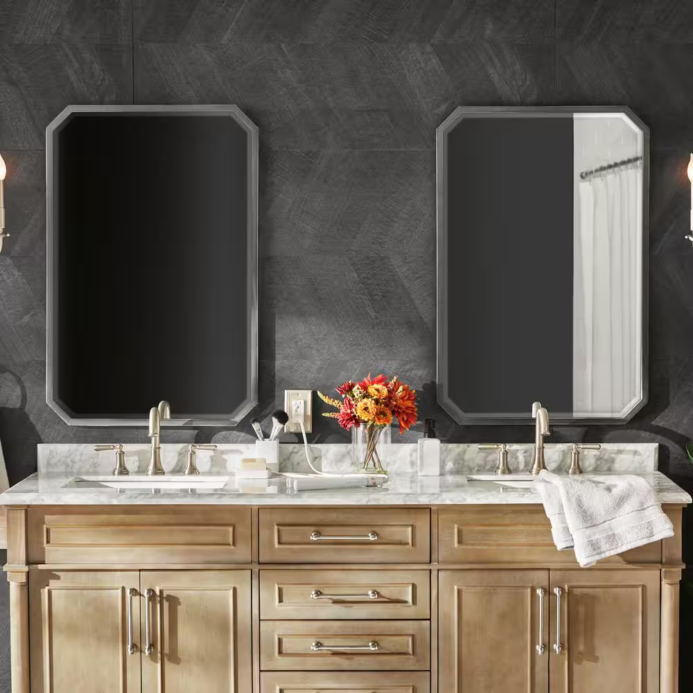Montgomery Chevron Black 24 In. X 48 In. Matte Porcelain Floor and Wall Tile (15