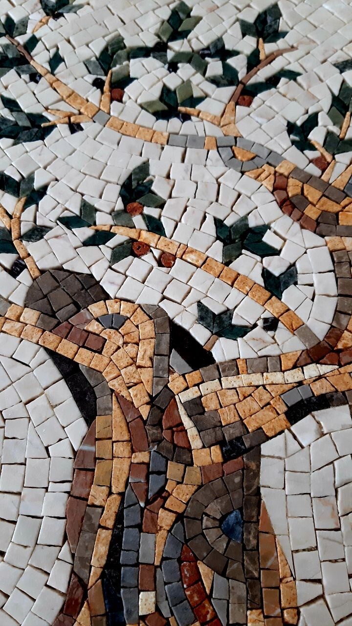 Handmade mosaic Kitchen backsplash Olive Tree Marble Mosaic Tiles
