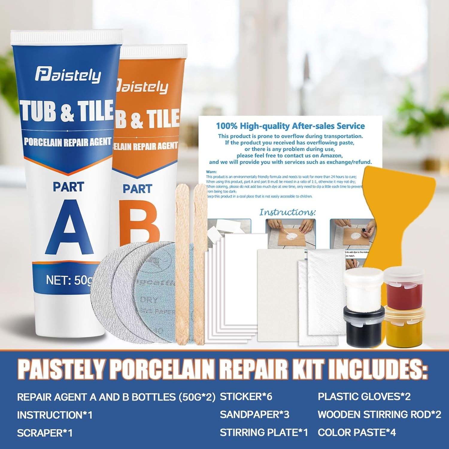 Tile Repair Kit & Granite Quartz Countertop Chip Repair Kit Color Match Marble